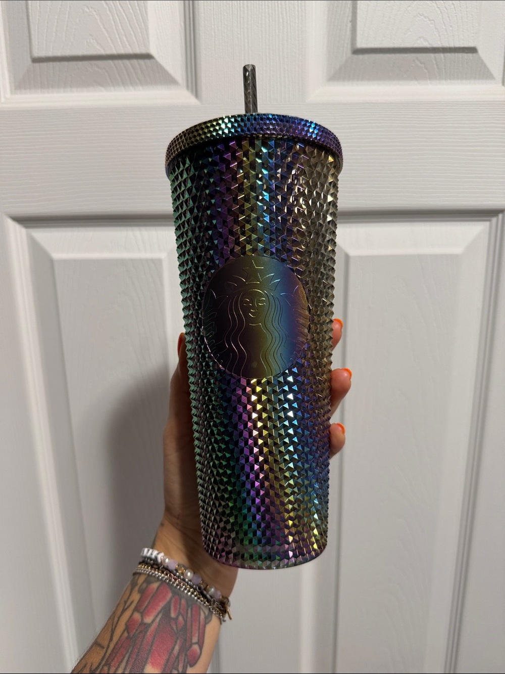 Starbucks 24 Oz Reusable Tumbler Rainbow Iridescent
